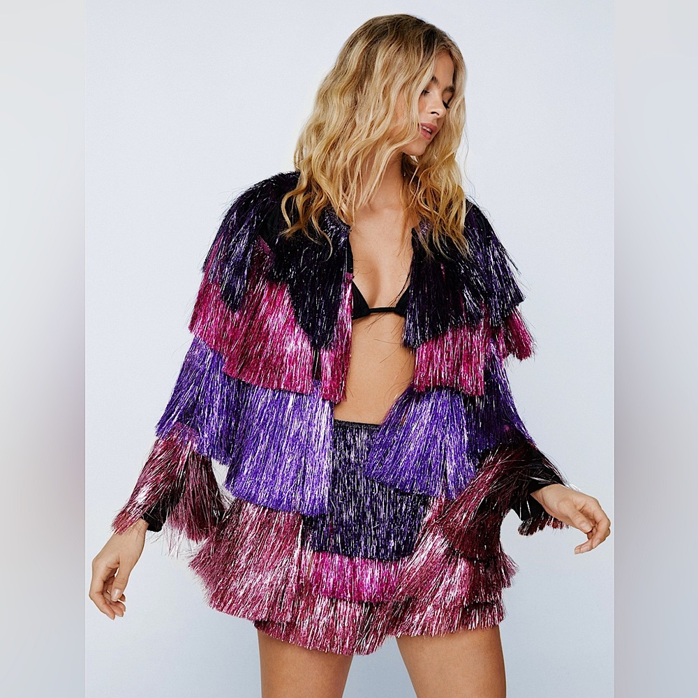 🚨BRAND NEW UNWORN LAYERED TINSEL FRINGE JACKET🚨
